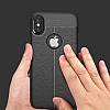 Dafoni Liquid Shield Premium iPhone X / XS Gri Silikon Klf - Resim: 3