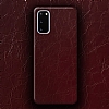 Dafoni Samsung Galaxy Note FE Bordo Electro Deri Grnml Telefon Kaplama - Resim: 1