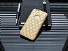 Dafoni Plaid iPhone 6 / 6S Metal Kenarl Gold Deri Klf - Resim: 1
