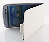 Eiroo Samsung Galaxy S3 / S3 Neo Kapakl Lx Beyaz Deri Klf - Resim: 1