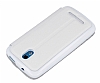 Eiroo HTC Desire 500 Vantuzlu Pencereli Beyaz Deri Klf - Resim: 2
