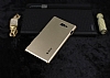 Dafoni Sony Xperia M2 Metallic Thin Gold Rubber Klf - Resim: 1