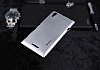 Dafoni Sony Xperia T3 Metallic Thin Silver Rubber Klf - Resim: 1