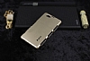 Dafoni Sony Xperia Z1 Compact Metallic Thin Gold Rubber Klf - Resim: 1