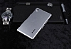 Dafoni Sony Xperia Z1 Metallic Thin Silver Rubber Klf - Resim: 1