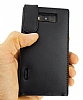 Doormoon LG P700 Optimus L7 Kapakl Siyah Deri Klf - Resim: 4
