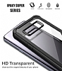 Eiroo Acrylic Hybrid Samsung Galaxy S8 Lacivert Kenarl effaf Rubber Klf - Resim: 2