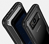 Eiroo Acrylic Hybrid Samsung Galaxy S8 Lacivert Kenarl effaf Rubber Klf - Resim: 1