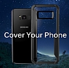 Eiroo Acrylic Hybrid Samsung Galaxy S8 Lacivert Kenarl effaf Rubber Klf - Resim: 7