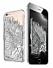 Eiroo Angel Wings iPhone 6 / 6S ift Katmanl Silver Rubber Klf - Resim: 3