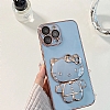 Eiroo Aynal Kitty Samsung Galaxy J7 / J7 Core Standl Mavi Silikon Klf - Resim: 8