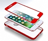 Eiroo Body Fit iPhone 7 Plus 360 Derece Koruma Krmz Silikon Klf - Resim: 6