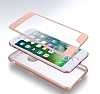 Eiroo Body Fit iPhone 7 Plus 360 Derece Koruma Rose Gold Silikon Klf - Resim: 3