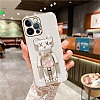 Eiroo Candy Bear Realme C21Y Standl Beyaz Silikon Klf - Resim: 3