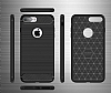 Eiroo Carbon Shield iPhone 7 Plus Ultra Koruma Dark Silver Klf - Resim: 3