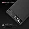 Eiroo Carbon Shield Sony Xperia XZ Premium Ultra Koruma Dark Silver Klf - Resim: 4