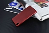 Eiroo Carbon Thin Sony Xperia M4 Aqua Ultra nce Krmz Silikon Klf - Resim: 1