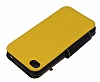 Eiroo Clasps iPhone 4 / 4S Standl Pencereli Sar Deri Klf - Resim: 4