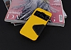 Eiroo Clasps iPhone SE / 5 / 5S Standl Pencereli Sar Deri Klf - Resim: 4