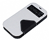 Eiroo Clasps Samsung Galaxy S3 / S3 Neo Standl Pencereli Beyaz Deri Klf - Resim: 3