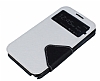 Eiroo Clasps Samsung N7100 Galaxy Note 2 Standl Pencereli Beyaz Deri Klf - Resim: 4