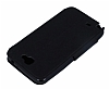 Eiroo Clasps Samsung N7100 Galaxy Note 2 Standl Pencereli Siyah Deri Klf - Resim: 2