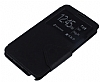 Eiroo Clasps Samsung N7500 Galaxy Note 3 Neo Standl Pencereli Siyah Deri Klf - Resim: 1