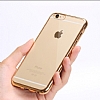 iPhone 6 / 6S Gold Kenarl effaf Silikon Klf - Resim: 1