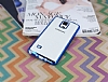 Samsung N9100 Galaxy Note 4 Mavi Kenarl effaf Silikon Klf - Resim: 1