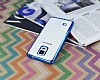 Samsung N9100 Galaxy Note 4 Mavi Kenarl effaf Silikon Klf - Resim: 2