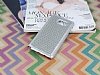 Eiroo Dotted Samsung Galaxy Note 5 Deri Kaplamal Silver Rubber Klf - Resim: 2