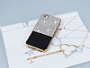 Eiroo Duxal iPhone SE / 5 / 5S Gold Kenarl Tal Siyah Silikon Klf - Resim: 1