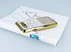 Eiroo Duxal Samsung Galaxy E7 Gold Kenarl Tal Krem Rubber Klf - Resim: 2