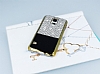 Eiroo Duxal Samsung i9600 Galaxy S5 Gold Kenarl Tal Siyah Rubber Klf - Resim: 2
