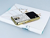 Eiroo Duxal Samsung i9600 Galaxy S5 Gold Kenarl Tal Siyah Rubber Klf - Resim: 1