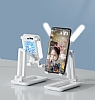 Eiroo F6 Ayarlanabilir Fanl Led Ikl Pembe Telefon ve Tablet Tutucu - Resim: 1