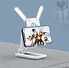 Eiroo F6 Ayarlanabilir Fanl Led Ikl Beyaz Telefon ve Tablet Tutucu - Resim: 1