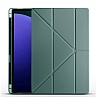 Eiroo Fold Samsung Galaxy Tab S9 / Tab S9 FE Kalemlikli Standl Yeil Klf - Resim: 3