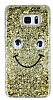 Eiroo Funny Face Samsung Galaxy S6 Edge Plus Iltl Gold Rubber Klf - Resim: 1