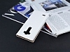 LG G4 Beat Gizli Mknatsl Pencereli Beyaz Deri Klf - Resim: 2