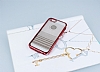Eiroo Glace iPhone SE / 5 / 5S Krmz Tal Kenarl effaf Silikon Klf - Resim: 1