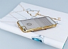 Eiroo Glace iPhone SE / 5 / 5S Gold Tal Kenarl effaf Silikon Klf - Resim: 2