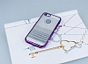 Eiroo Glace iPhone SE / 5 / 5S Mor Tal Kenarl effaf Silikon Klf - Resim: 1