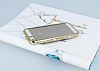 Eiroo Glace iPhone SE / 5 / 5S Tal Gold Kenarl effaf Silikon Klf - Resim: 2