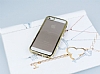 Eiroo Glace iPhone SE / 5 / 5S Tal Gold Kenarl effaf Silikon Klf - Resim: 1