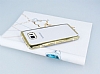 Eiroo Glace Samsung Galaxy Note 5 Tal Kenarl effaf Gold Silikon Klf - Resim: 2