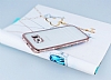 Eiroo Glace Samsung Galaxy S6 Edge Rose Gold Tal Kenarl effaf Silikon Klf - Resim: 1