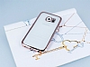 Eiroo Glace Samsung Galaxy S6 Edge Rose Gold Tal Kenarl effaf Silikon Klf - Resim: 2