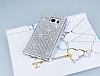 Eiroo Glows Samsung Galaxy Note 5 Tal Silver Rubber Klf - Resim: 1
