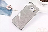 Eiroo Diamond Samsung Galaxy S6 Edge Metal Kenarl Tal Silver Rubber Klf - Resim: 2